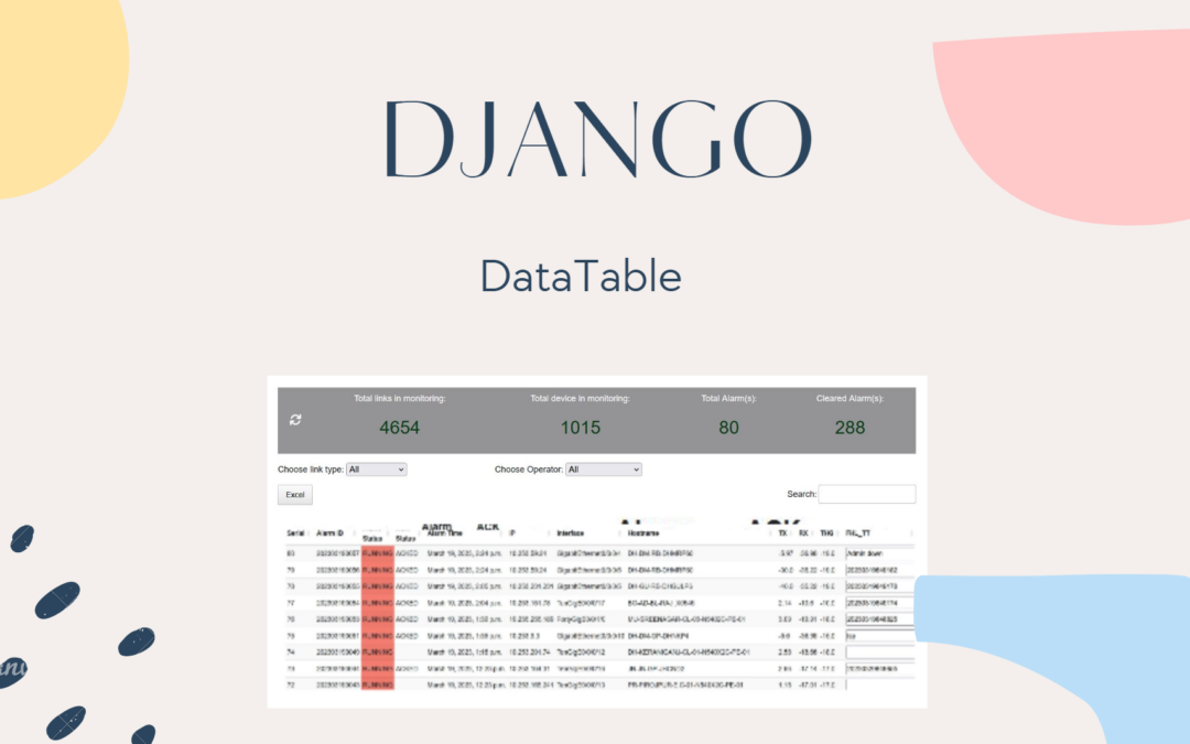 Django with frontend datatable